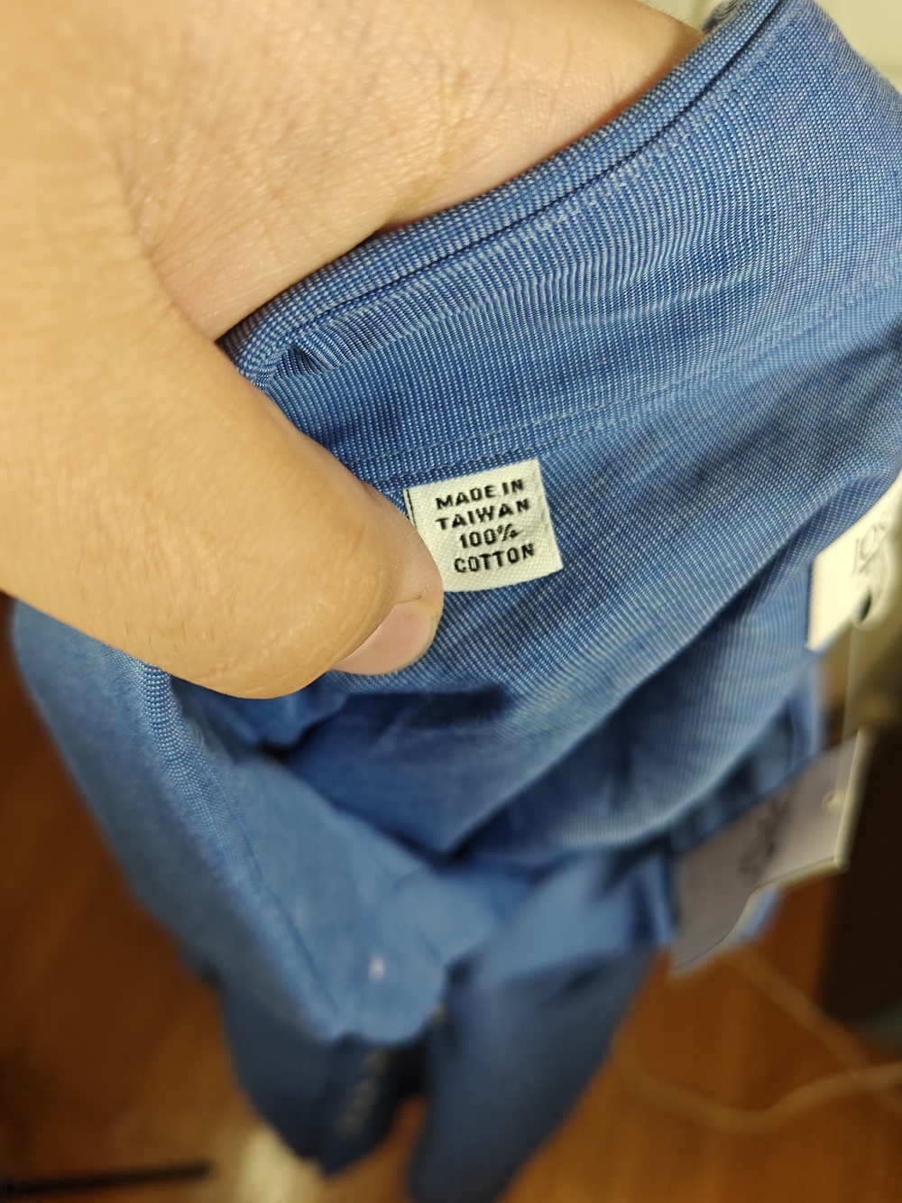 NWT Joseph & Feiss Mens 17.5x36/37 Solid Blue Cotton Blend Dress Shirt - Picture 3 of 9